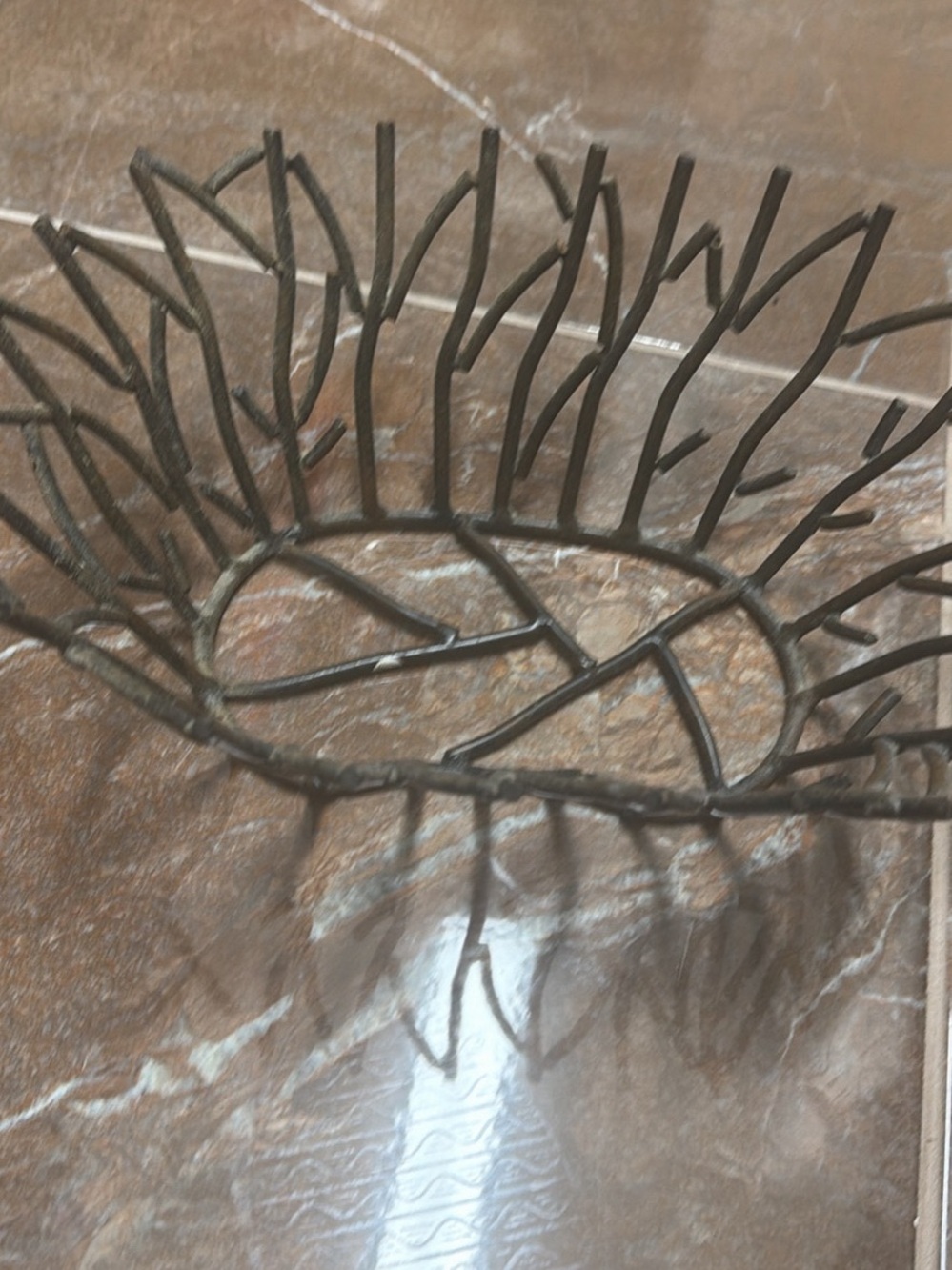 Handcrafted Black Metal Decorative Bowl - Modern Home Art